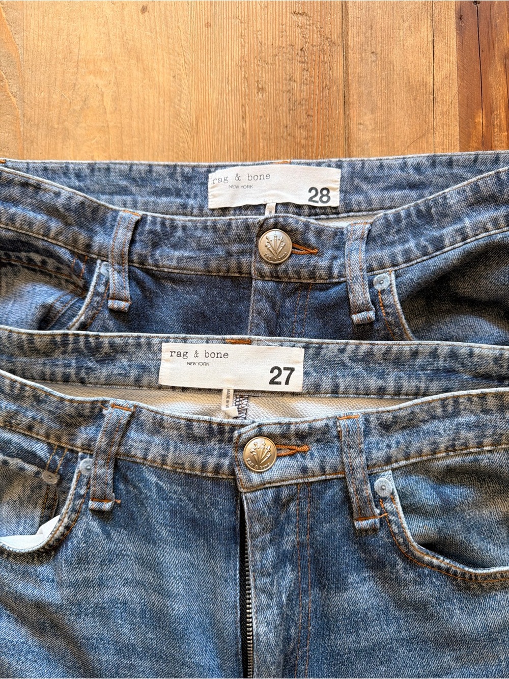 Rag & Bone High-Rise Blue Denim Jeans Sophie Miramar sweatpant jeans size 27